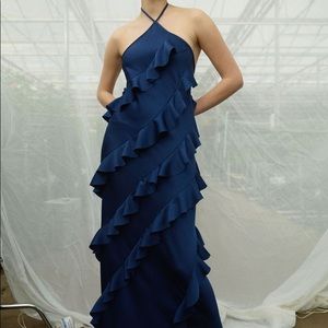 Maggie Marilyn The No Worries Halter Ruffled Dress